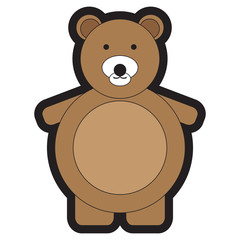 Fototapeta premium Isolated teddy bear on a white background, Vector illustration