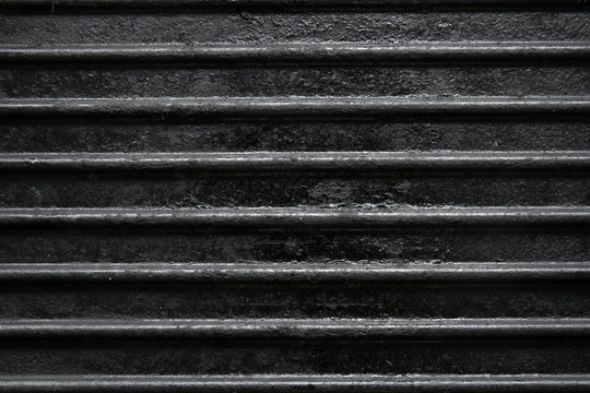 Ribbed Cast Iron Textured Surface, Closeup