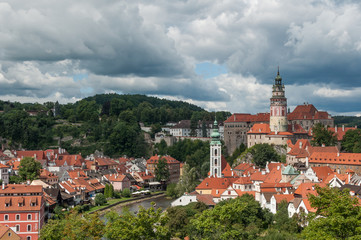 Obraz premium City on sunny day, Cesky Krumlov, Czech Republic