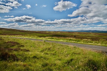 scenery of the gulf of Skye island in Scotland England with clouds and Atlantic ocean