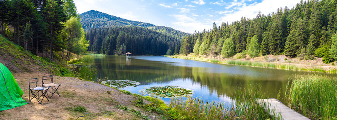 Camping Akgol Lake with Reflection