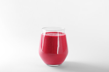 Fresh smoothie on white background