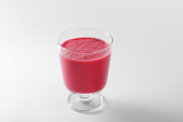 Fresh smoothie on white background