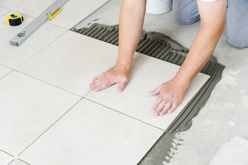 Laying Ceramic Tiles.