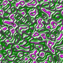 Green and magenta pink surreal synthetic plastic 3d endless texture