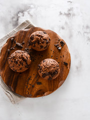 Muffins with chocolate.