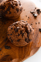 Muffins with chocolate.