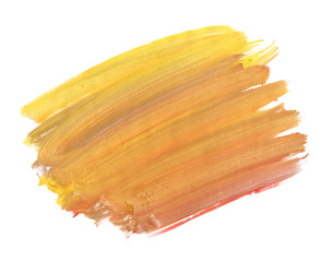 A fragment of the amber background painted with watercolors
