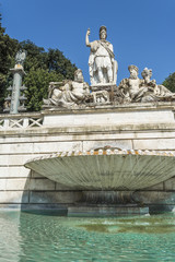 Fototapeta na wymiar Fontana della Dea di Roma, Piazza del Popolo, Rome, Italy