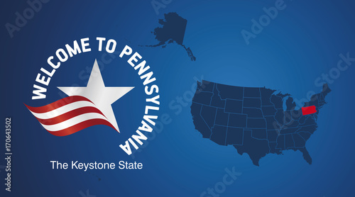 "Welcome to Pennsylvania USA map banner logo icon" Stock image and ...