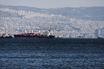 Big boats in front of Izmir (Turkey)