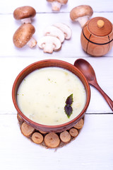 cream soup of fresh mushrooms