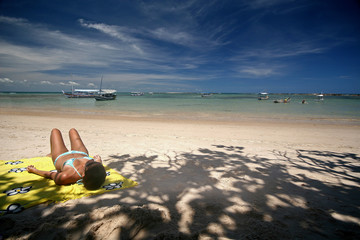 Obraz premium Natural swimming pool in the paradise, Morro de Sao Paulo, Salvador, Brazil