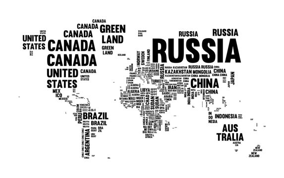 Text country name world map typography design © Cienpies Design