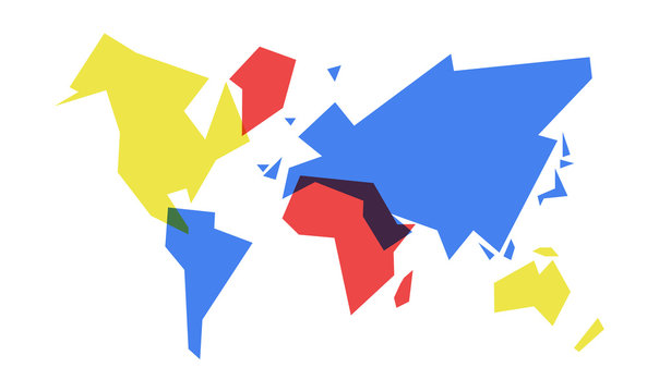 Colorful world map abstract geometry illustration