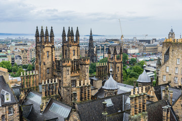 panorama of Edinburgh city in Scotland England