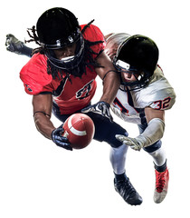 two american football players men studio isolated on white background