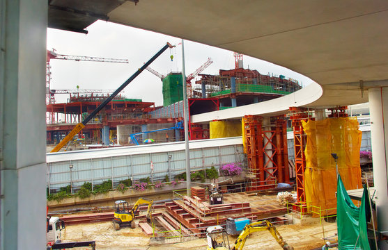 Airport Terminal Construction Site. Singapore