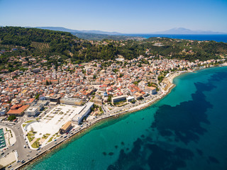 Aerial  view of Zakynthos city in  Zante island, in Greece