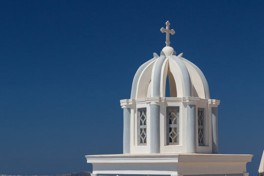 Typical church in Imerovigli village, Santorini island, Greece