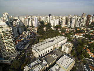 Sao Paulo, Brazil, August, 2017. Aerial view on Hospital das clinicas in Sao Paulo city