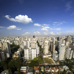 Fototapeta na wymiar Sao Paulo, Brazil, August, 2017. Aerial view on Hospital das clinicas in Sao Paulo city