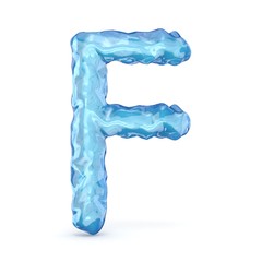 Ice font letter F 3D