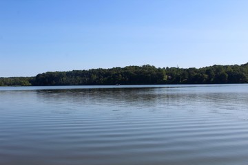 A view of the lake from the waters edge.