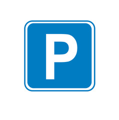 Symbol of traffic parking on the road and parking area