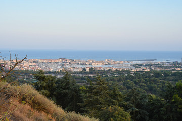 Panoramic view of Agde from Mont Saint Loup. 