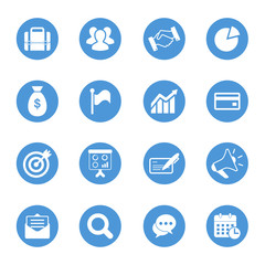 Business circular icons set
