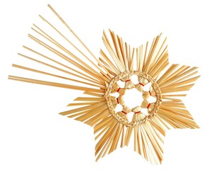 Straw star on white