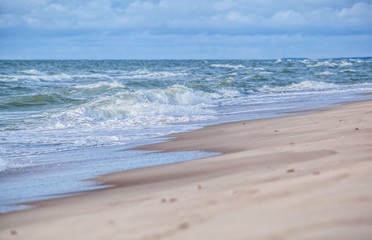 stormy Baltic coast with tides