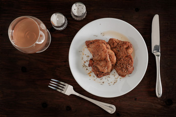 Grilled chicken / Grilled chicken on white plate.