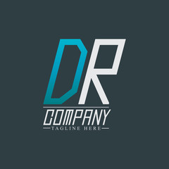 Initial Letter DR Rounded Design Logo