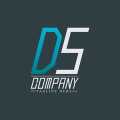 Initial Letter DS Rounded Design Logo