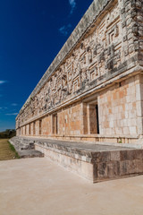 Palacio del Gobernador (Governor's Palace) building in the ruins of the ancient Mayan city Uxmal, Mexico