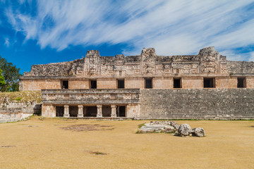 Fototapeta premium Nun's Quadrangle (Cuadrangulo de las Monjas) building complex at the ruins of the ancient Mayan city Uxmal, Mexico