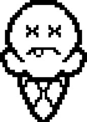 Obraz premium Dead 8-Bit Cartoon Ice Cream