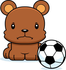 Cartoon Angry Soccer Player Bear