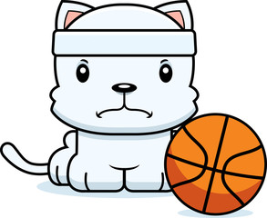 Cartoon Angry Basketball Player Kitten