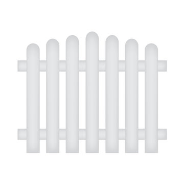 white wooden fence- vector illustration