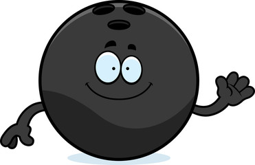 Fototapeta premium Cartoon Bowling Ball Waving