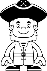 Cartoon Smiling Pirate Sasquatch
