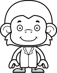 Cartoon Smiling Doctor Monkey