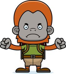 Cartoon Angry Hiker Orangutan