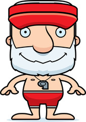 Obraz premium Cartoon Smiling Lifeguard Man