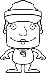 Cartoon Smiling Lifeguard Woman