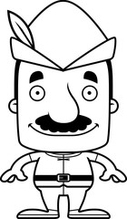 Cartoon Smiling Robin Hood Man