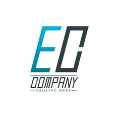 Initial Letter EC Rounded Design Logo